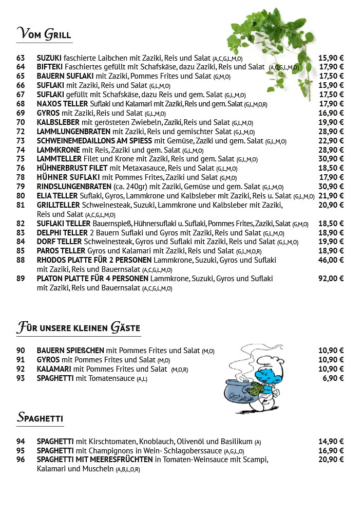 Speisekarte