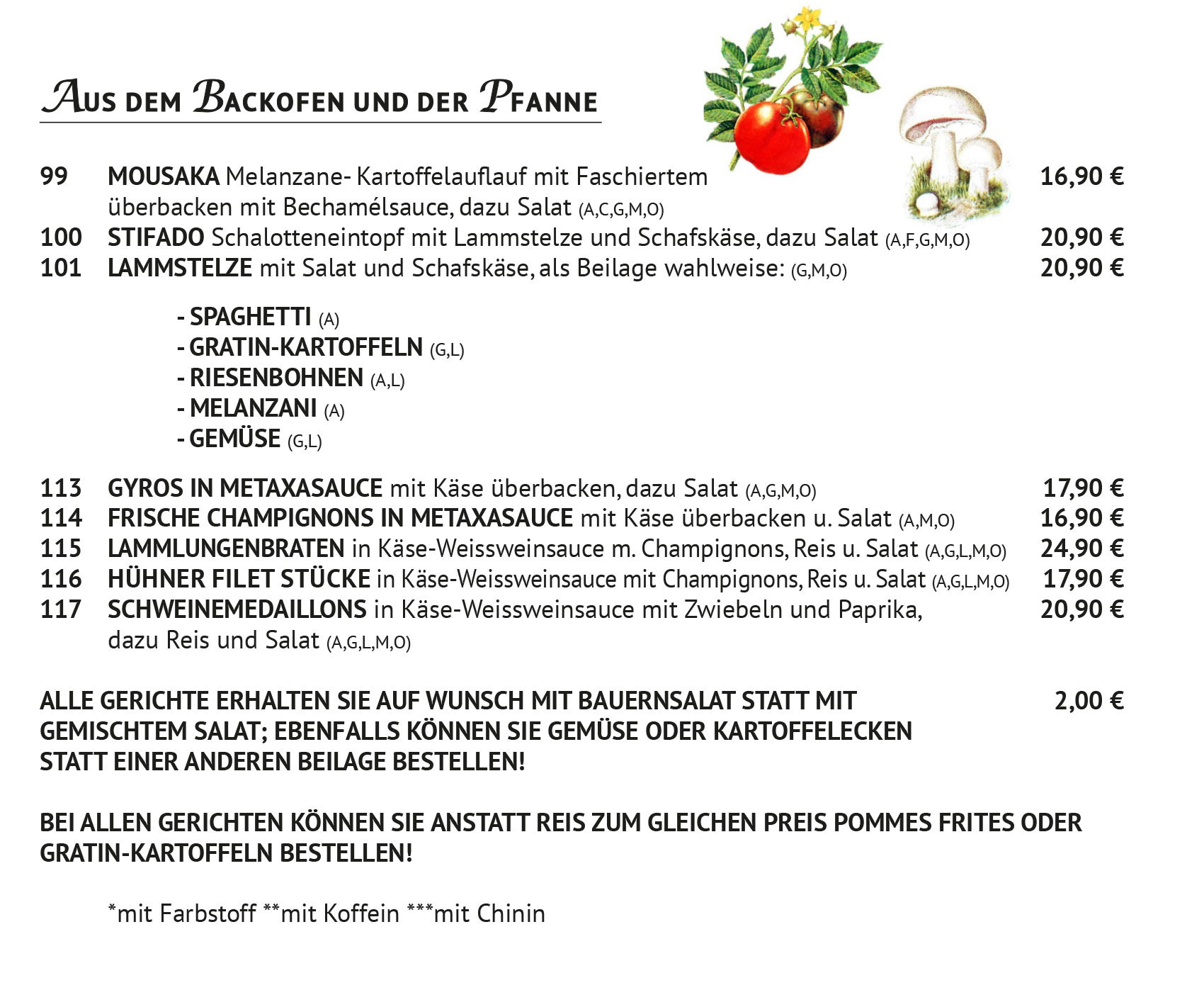 Speisekarte